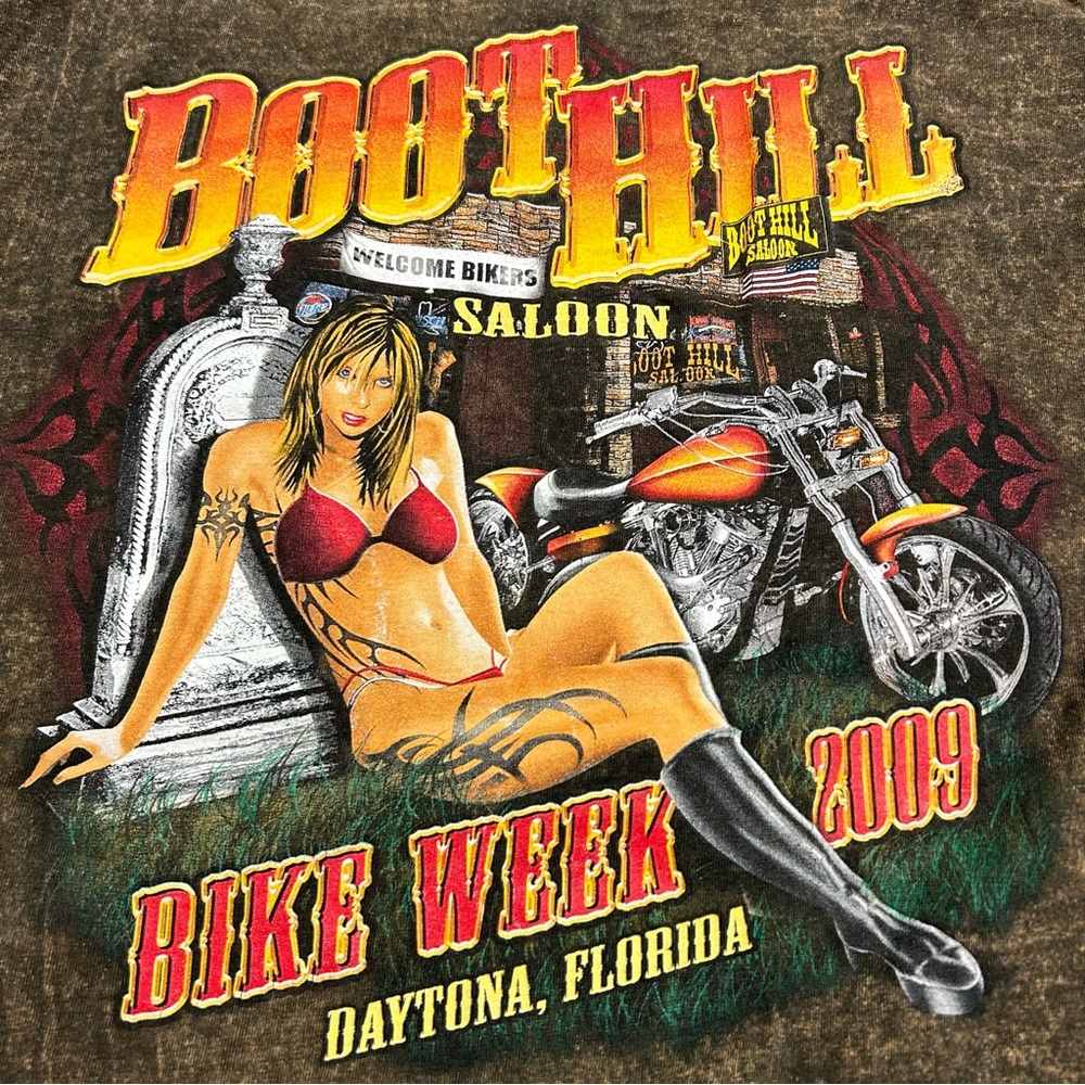 Motorcycle bike week brown dyed shirt